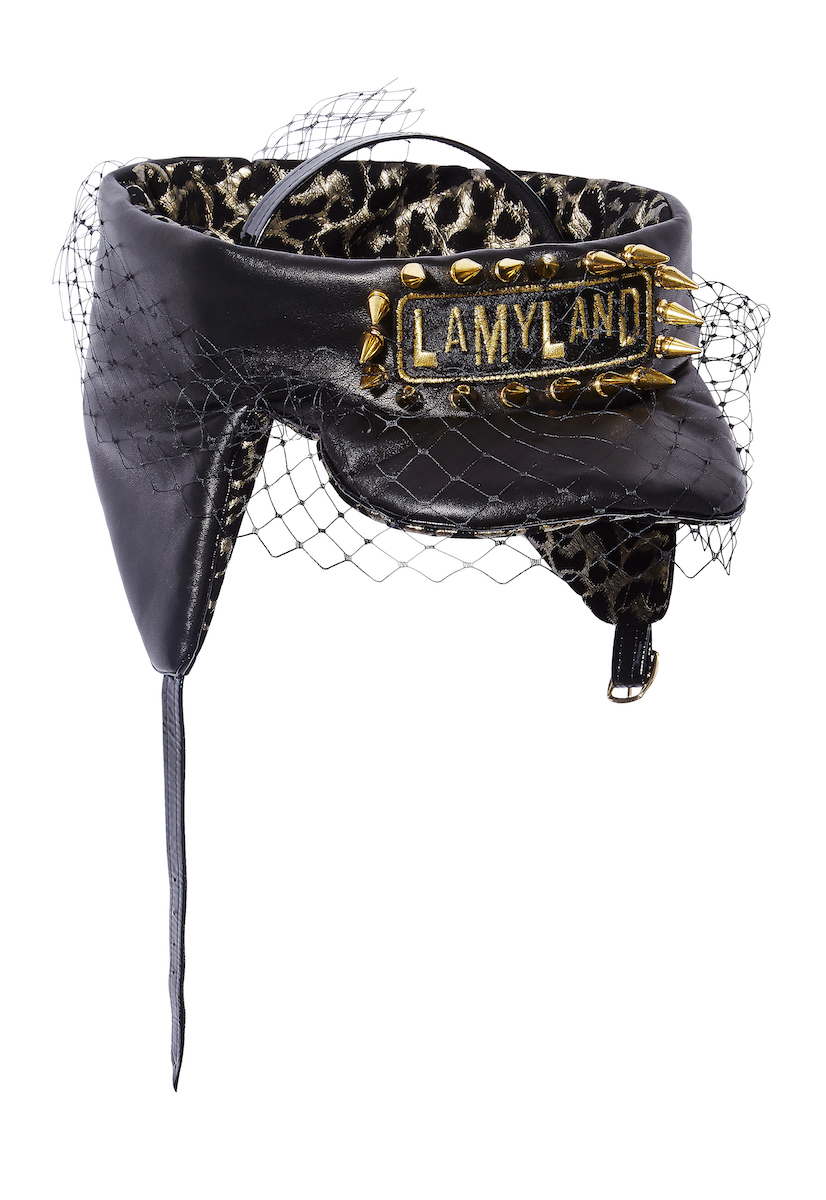 Lamyland Leather Boxing Gloves In Black Gold