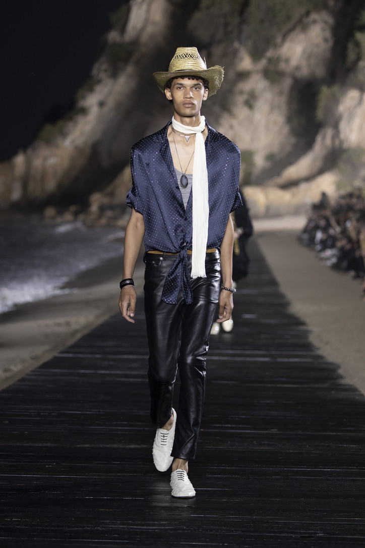 Anthony Vaccarello Shows Bohemian Wares Against Crashing Malibu