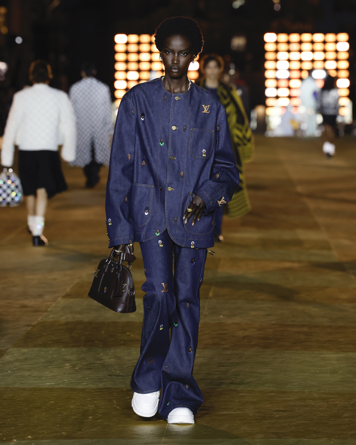 Mens Louis Vuitton vers 2024 Blue Varsity Jacket