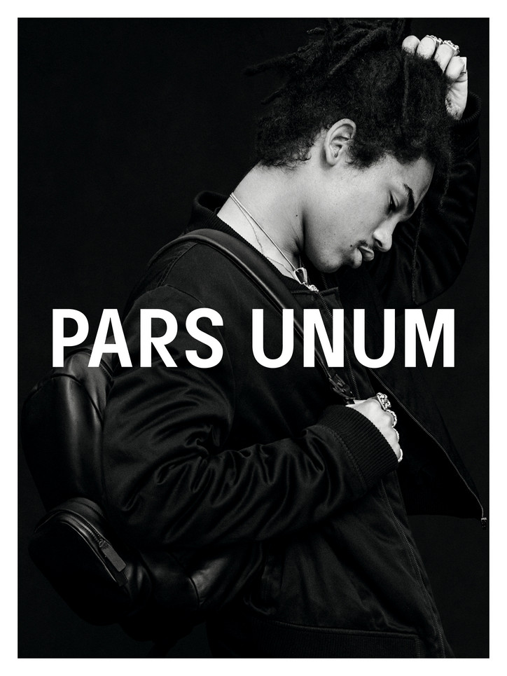 Luka Sabbat wearing Black and White Varsity Jacket, Black and