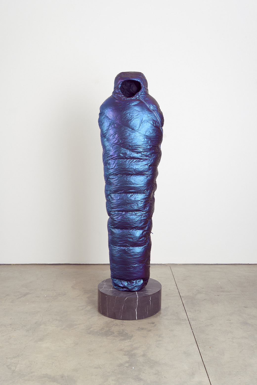 Sarcophagus (Black Opalescent), 2021 Resin, catalyzed urethane, steel, fiberglass, marble