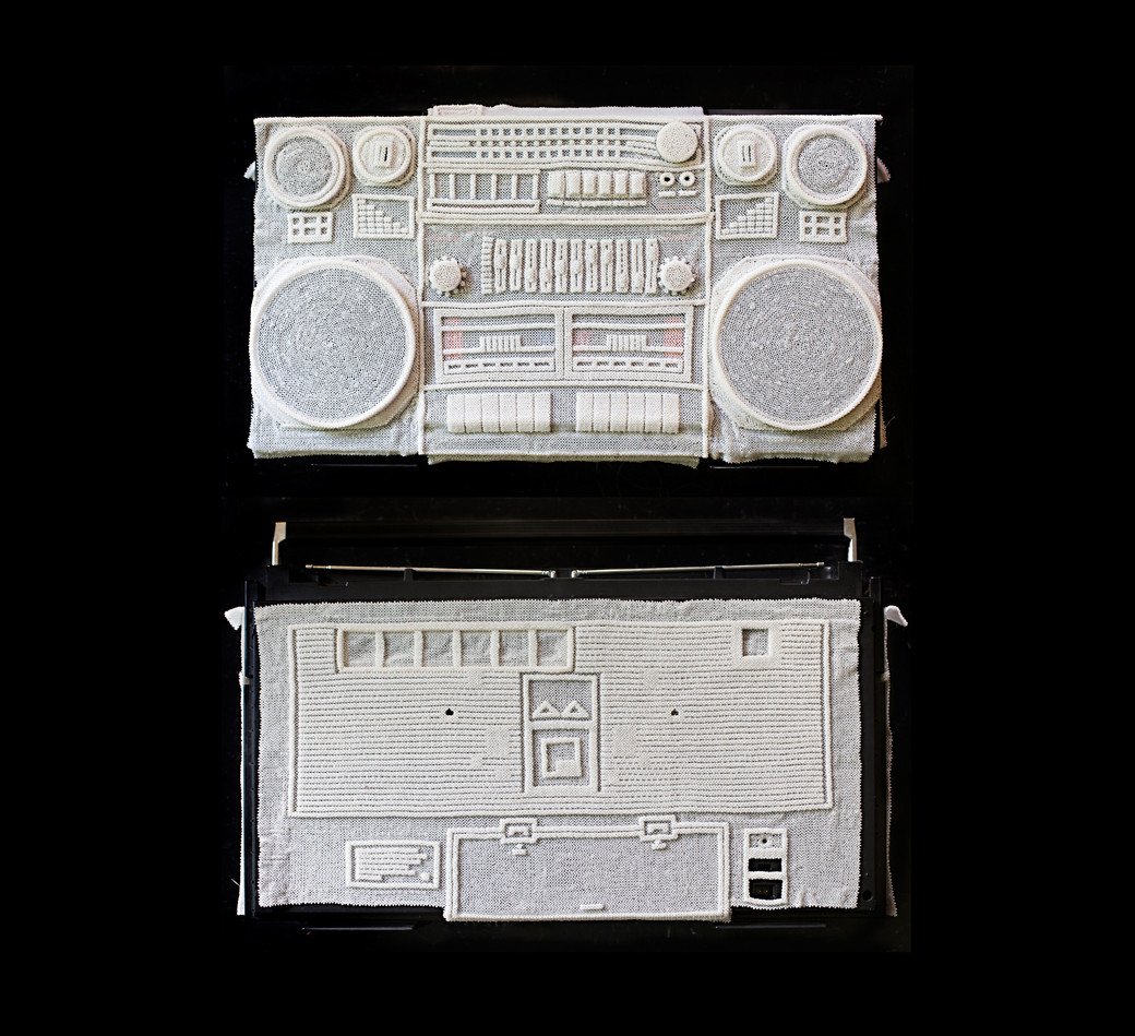 1982 (Found object covered in sewn glass beads)