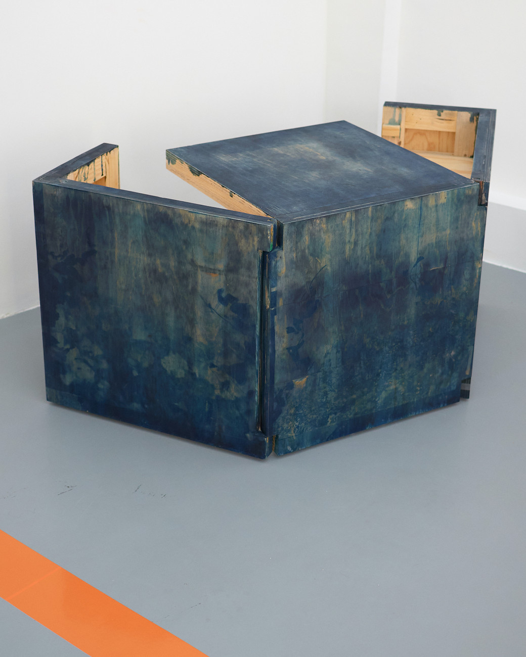 Pink Essay Physical Education III installation photo of boxed structure 