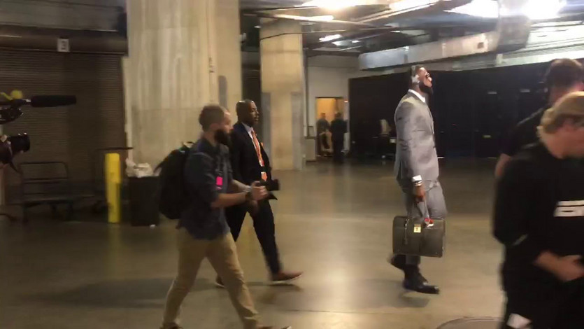 The Cleveland Cavaliers all in matching Thom Browne suits